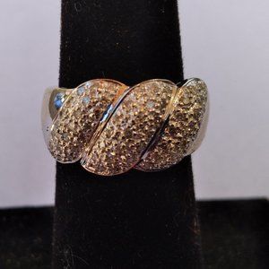 14k White Gold and Pave Diamond Ring